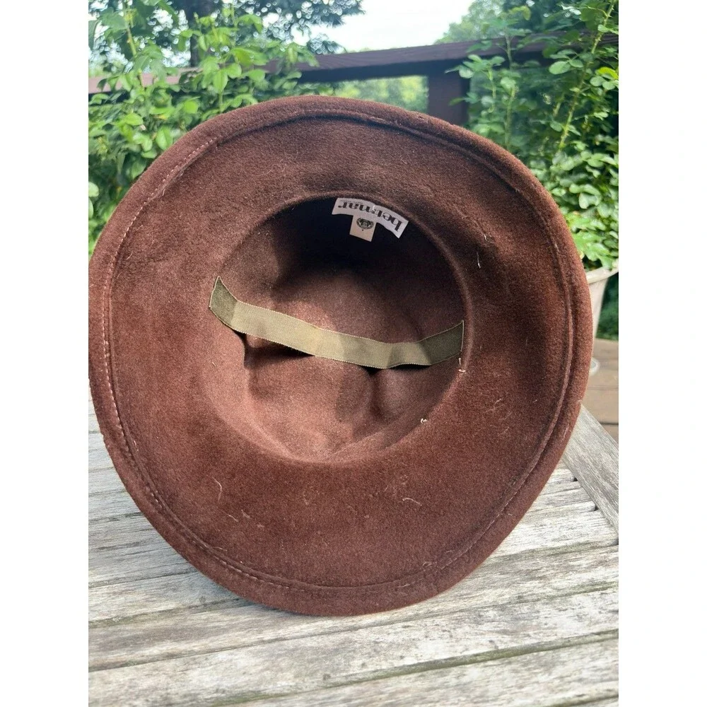70s Vintage Brown Wool Felt Fedora with Feather *Damaged, Project Hat, Costume*
